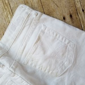 KUT FROM THE KLOTH SLIM ANKLE WHITE PANTS STRETCH